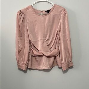 Express Blush Pink Twist Front Blouse